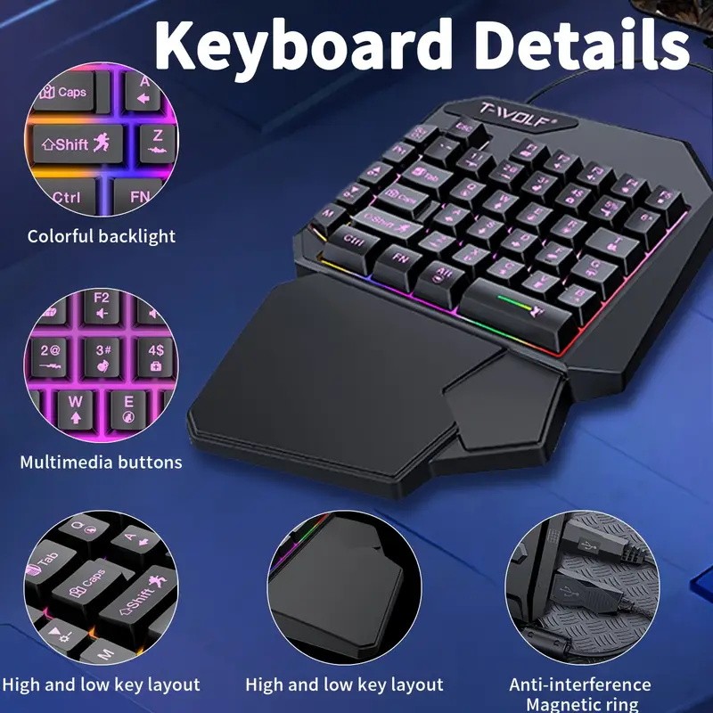 Kombo Keyboard dan Mouse Gamin - Rgb Keyboard Wrist Rest ulasan dan harga