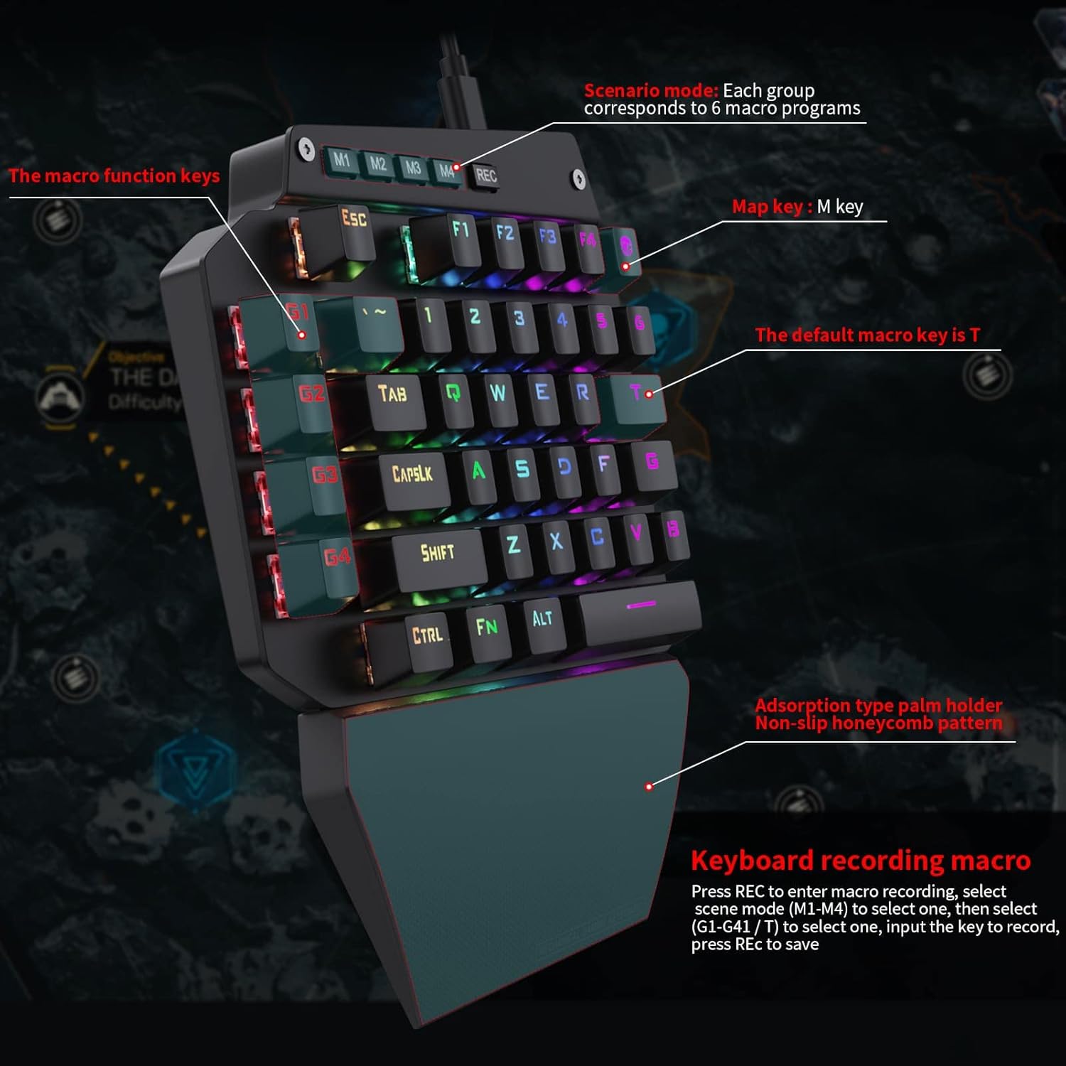 HUO JI Keyboard Gaming Mekanis - Rgb Keyboard Wrist Rest ulasan dan harga