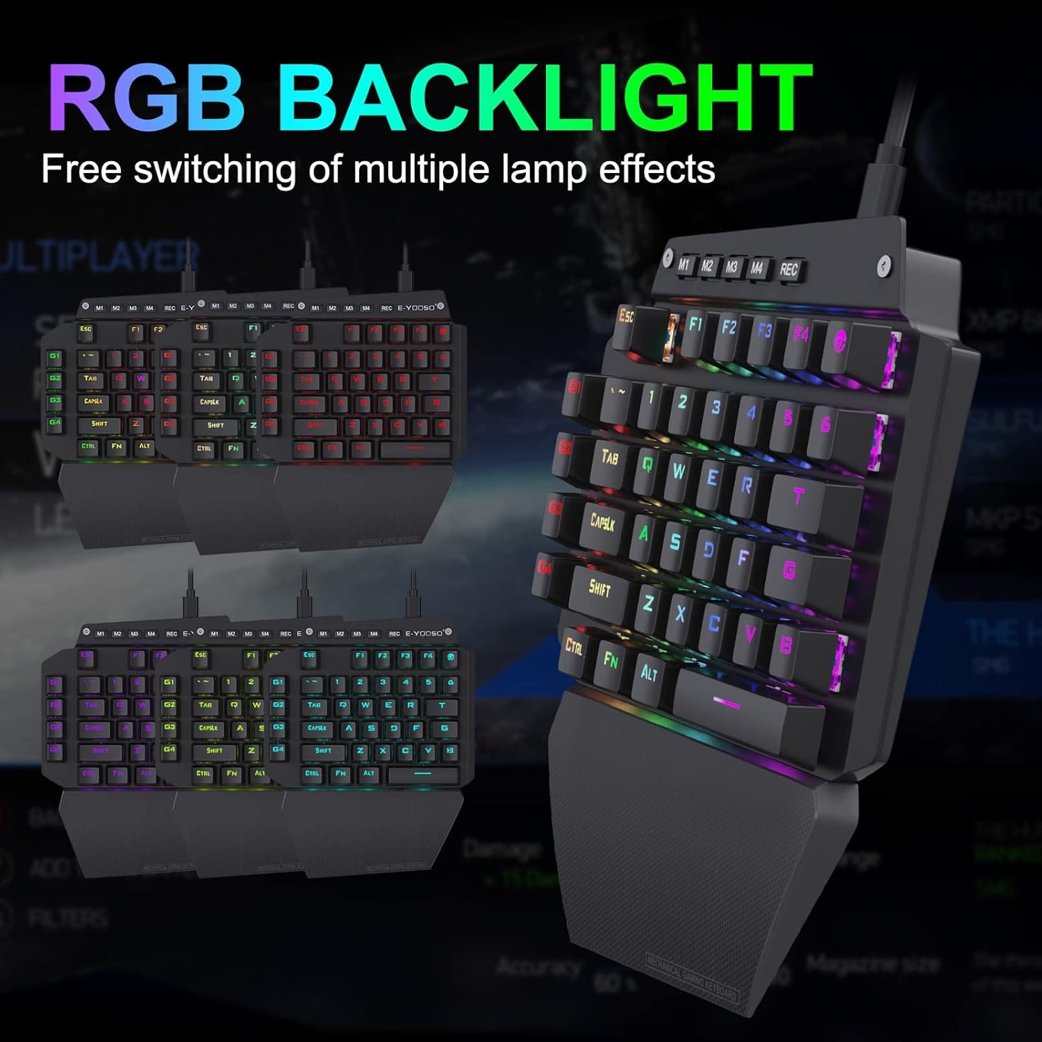 HUO JI Keyboard Gaming Mekanis - Rgb Keyboard Wrist Rest ulasan dan harga